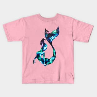 Galaxy Mermaid Silhouette Kids T-Shirt